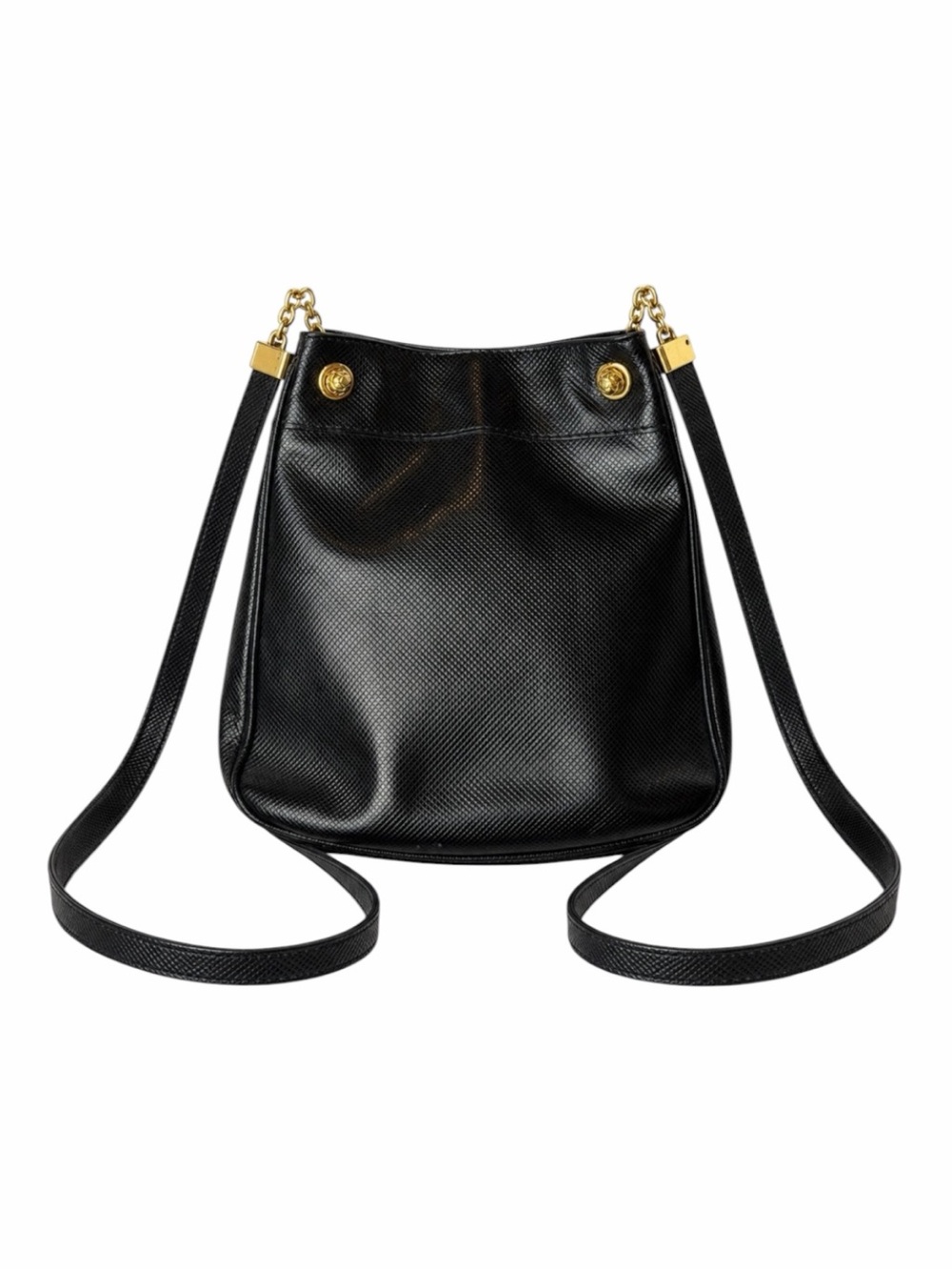 Bottega Veneta Vintage Marco Polo Bucket Bag Black Retro Luxury Shoulder Bag
